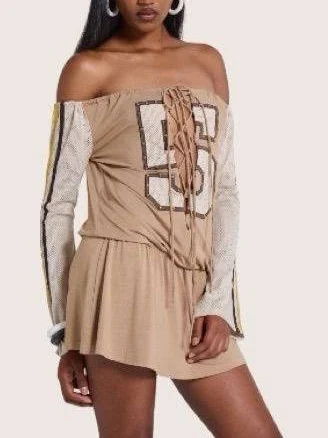Jaded London New Jaded London Maia Lace Up Mini Dress | Sz: 2 | Color: tan