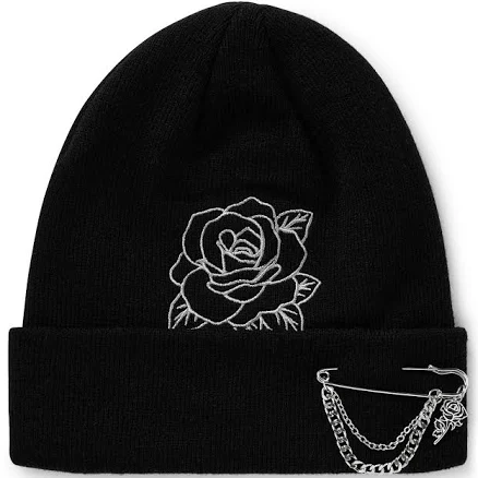 Spencer's Rose and Chain Cuff Beanie Hat