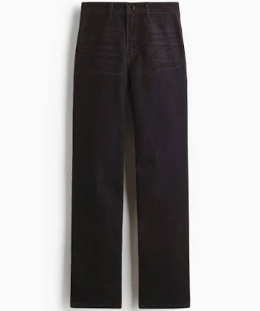 H&M Women's Flocked Straight High Jeans