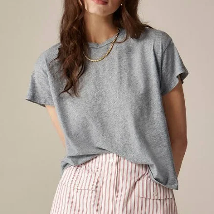J.Crew Women's Cropped Feather Jersey T-shirt