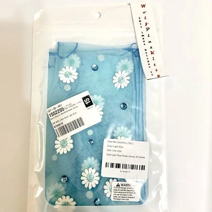 Dolls Kill Accessories | Dolls Kill Sheer Daisy Rhinestone Baby Blue Gloves - New | Color: Blue/White | Size: Os | Wolfpluskitty's Closet