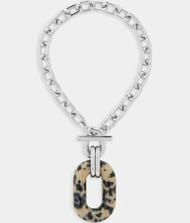 Rabanne Women's XL Link Tortoiseshell Pendant Necklace
