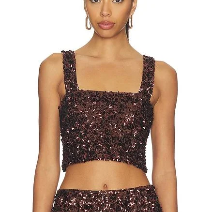 SNDYS Women's Asher Sequin Crop Top