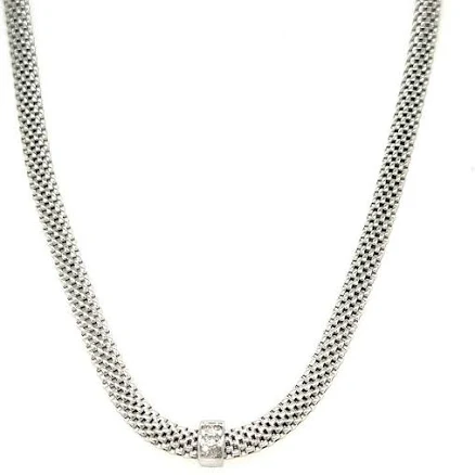 Meshmerise 18k Gold Vermeil Mesh Diamond Accent Necklace Women's
