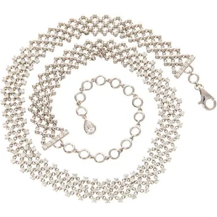18K White Gold 5ctw Diamond Mesh Choker Necklace