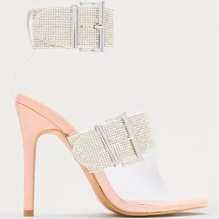 Fashion Nova Faelynn Rhinestone Buckle Heels