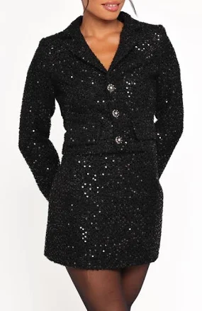 Petal & Pup Women's Valentina Cropped Sequin Blazer