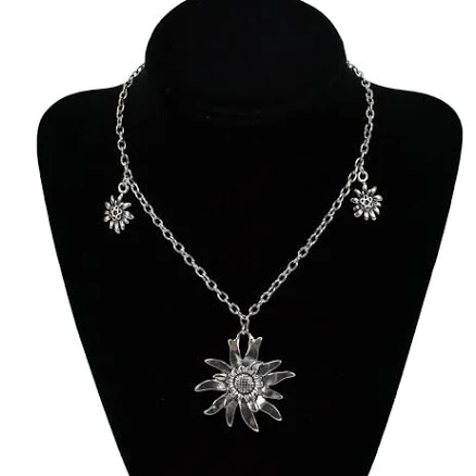 Oktoberfest Haus German Edelweiss Charm Necklace