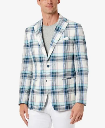 Tallia Men's Slim-Fit Plaid Blazer