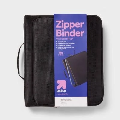 up&up 2" Zipper Binder with Pouch Tablet