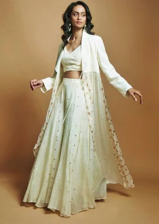 IVORY Multi Panel Flared Pants