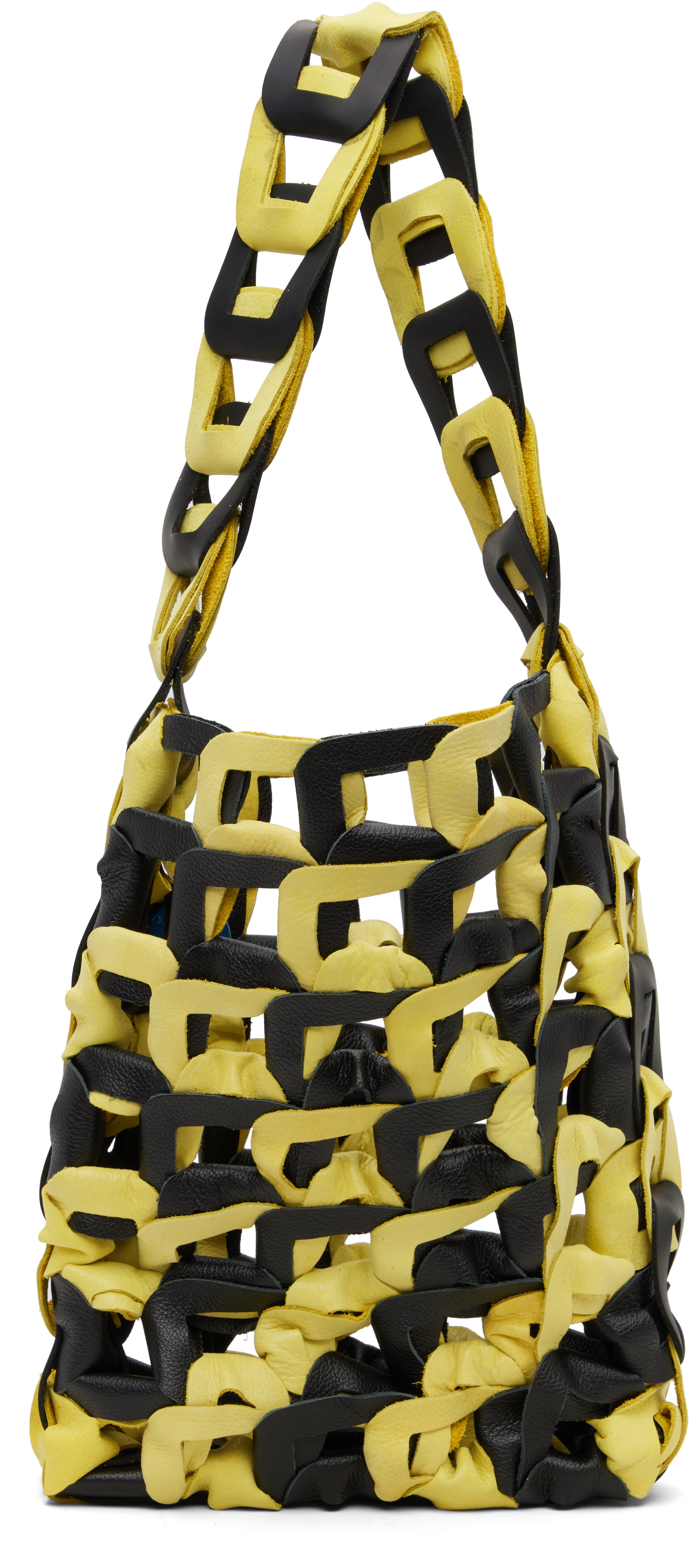 Black & Yellow Links Medium Tote