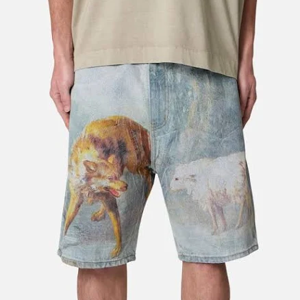 MNML Men's Sheep Hounded Denim Shorts