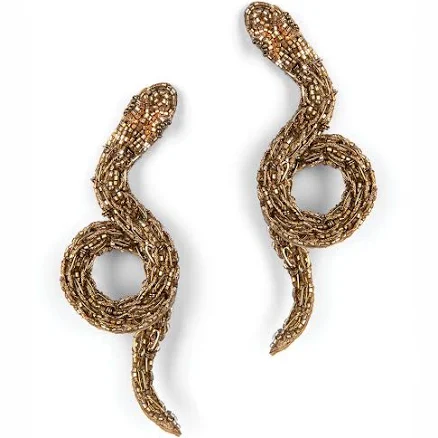 Deepa Gurnani Hand Embroidered Boa Earrings