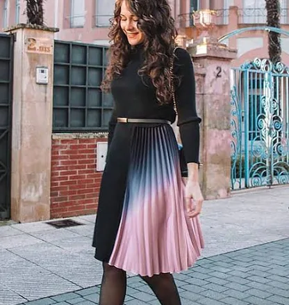 Romance That Wows Pleated Belted Knit Dress