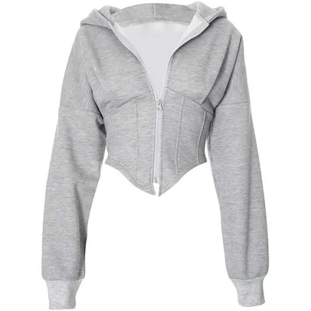 Basic Corset Zip Up Hoodie