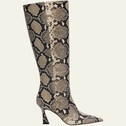Stuart Weitzman Women's Vinnie Snake-Printed Leather Knee-High Boots