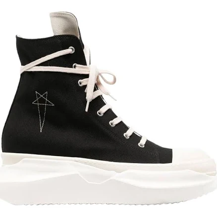 Rick Owens Pentagram Embroidery High-top Men Sneakers