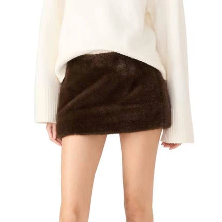 Steve Madden Women's Aviva Faux Fur Mini Skirt