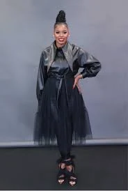 Faux Leather Tulle | Top