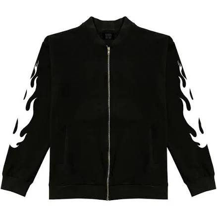 KINGS OF NY Flame Sleeve Bomber Jacket