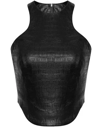 Lika Women's Crocodile-effect Zip-fastening Top