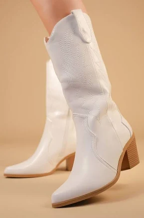 Denim Cowboy Boots with Detachable Sleeves
