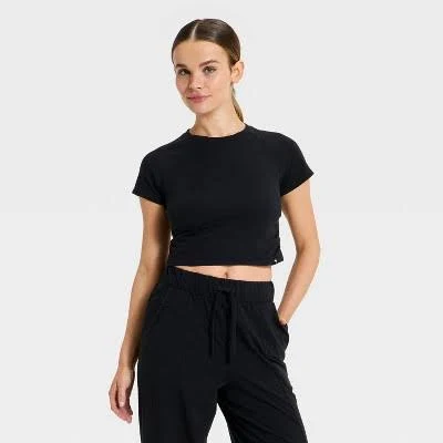 Joylab Women's Cropped Washed Jersey Top