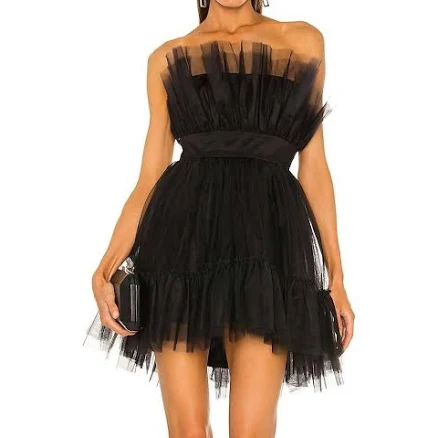 Ellee Mini Strapless Dress In Black