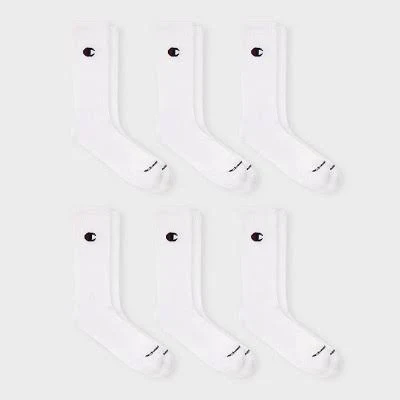 Champion Men's Iconic Essentials Cushion Crew Socks (6 Pack)