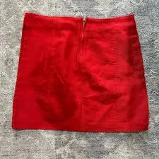 Women's Red Miss Love Denim Skirt Large