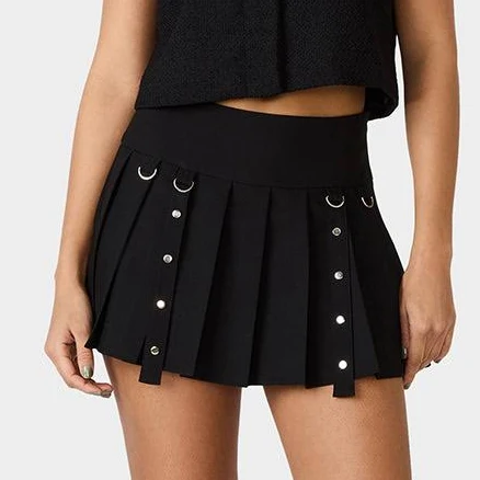 Betsey Johnson Women's Rebel Rivet Pleated Skirt