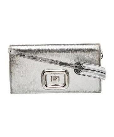 Roger Vivier Women's Viv Mirrored Leather Envelope Clutch Bag