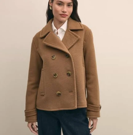 Brooks Brothers Women's Wool Double-Faced Cropped Peacoat
