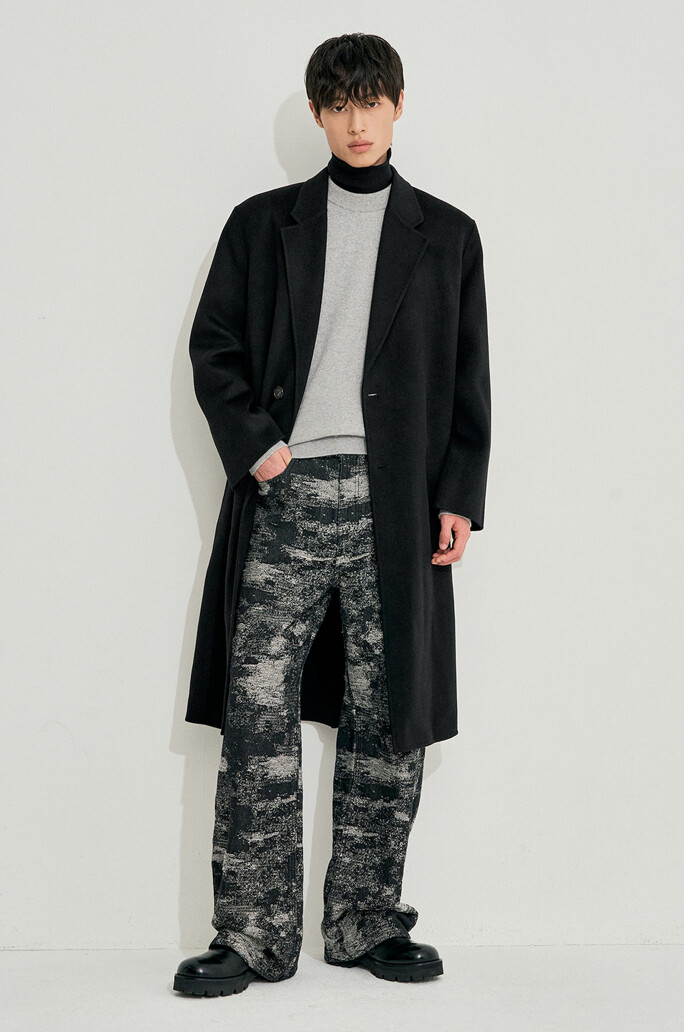 Wide Collar Cashmere Wool Handmade Coat