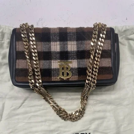 Burberry Lola Check Cashmere Crossbody Bag