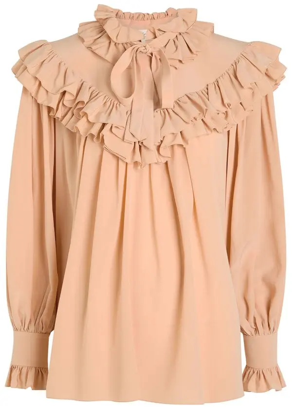 Ruffled Silk Blouse
