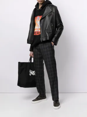 Logo-print Leather Jacket