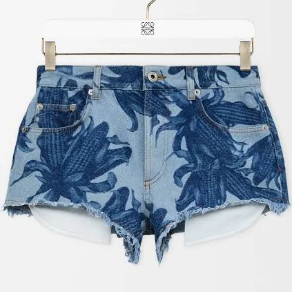 Loewe Women's Printed Denim Shorts