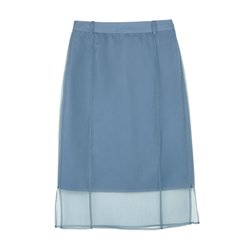 [델라라나] ★김희애 착용★시스루 H라인 스커트 (스모크블루/핑크)(AU0210-008-80/AU0210-007-61)