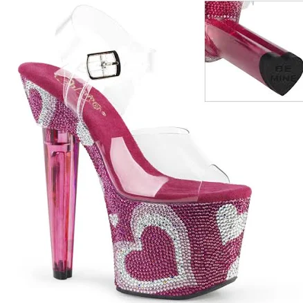Pleaser LOVESICK-708HEART Platform Ankle Strap Sandals