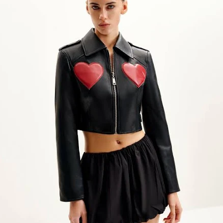 Sophie Cropped Leather Jacket