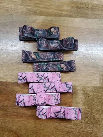 Set Of Eight Simple Camo Hair Clips Pink Camo Clips