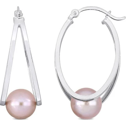 Sterling Silver Cultured Freshwater Pearl Drop Earrings