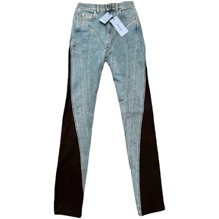 Mugler Women's Spiral Split-Hem Jeans