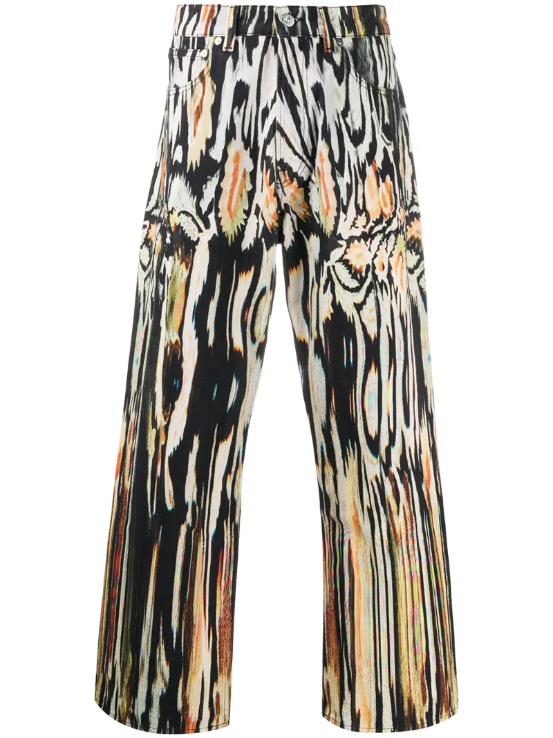 Third Cut Hanabi-print Straight-leg Jeans