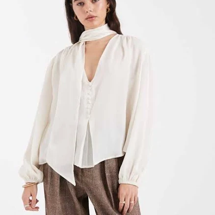 ASOS Satin Scarf Neck Blouse