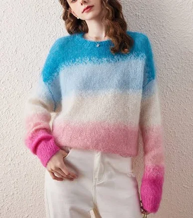 Women's Fluffy Knit Mohair Sweater