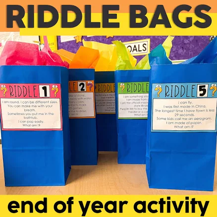 End of the Year Countdown Riddle Bags