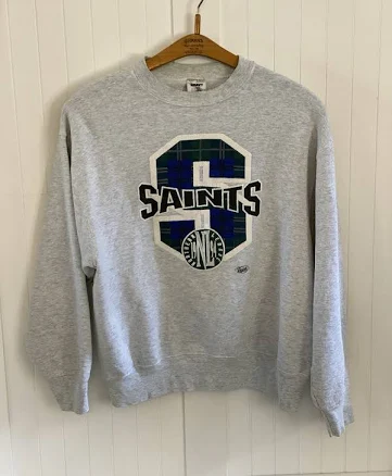 Vtg Saints 90’s 1994 Crewneck Sweatshirt Size L Grey